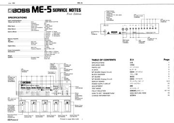 Boss ME 5 schematic circuit diagram